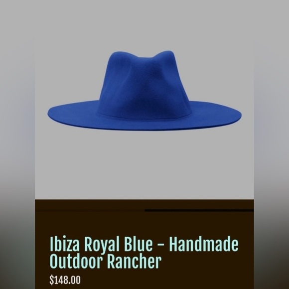 Unmuted-Ibiza Royal Blue Wide-Brim Hat - Picture 4 of 11